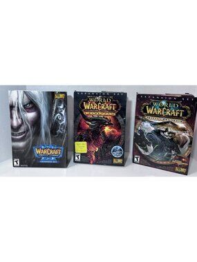 World Of Warcraft 2004 PC Game Lot with Expansion Sets Blizzard